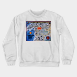 Vintage GWR Cambrian Coast Railway Map, Wales Crewneck Sweatshirt